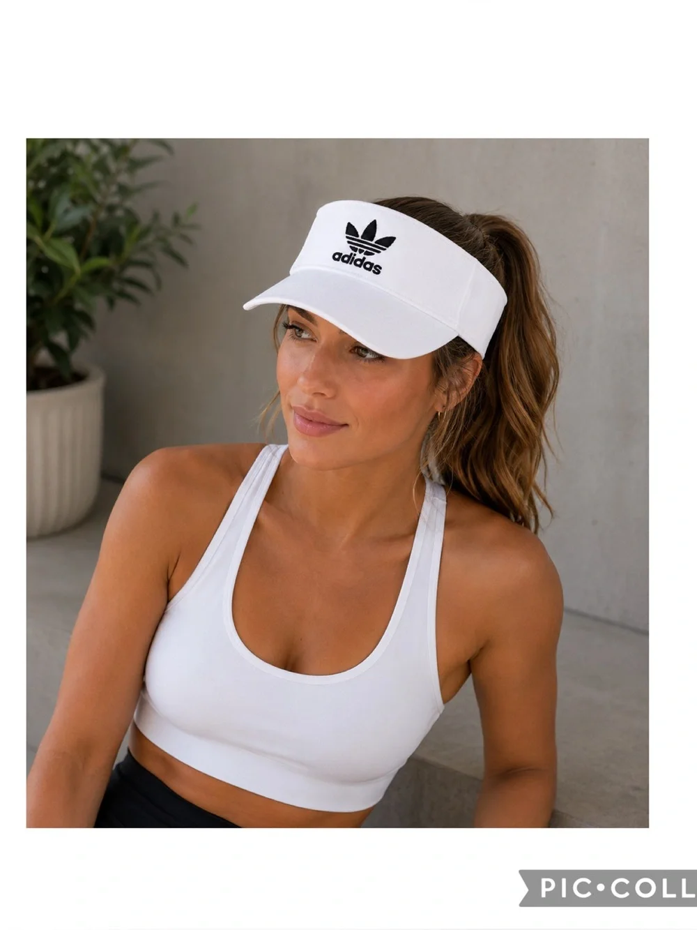 Adidas Originals White Trefoil Visor | Clean Girl Tennis Golf Athleisure Hat